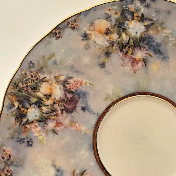 Vintage Bradford Editions Lena Liu "Cherished" Floral Teacup & Saucer Set - Picture 3 of 6